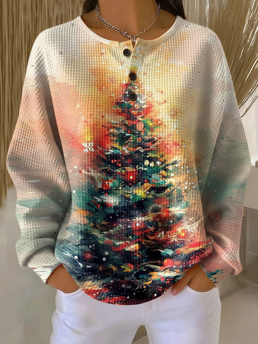 Christmas Sweatshirt Women Tree Print