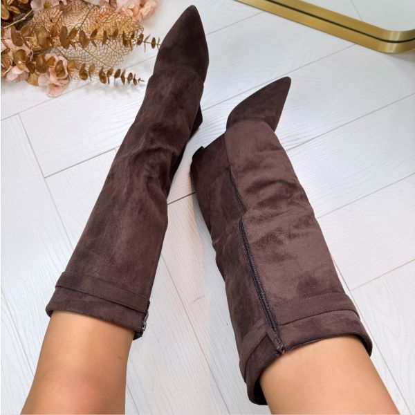 Over The Knee Heeled Boots Women Pointed - View 10
