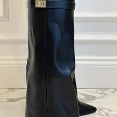 Over The Knee Heeled Boots Women Pointed - View 6