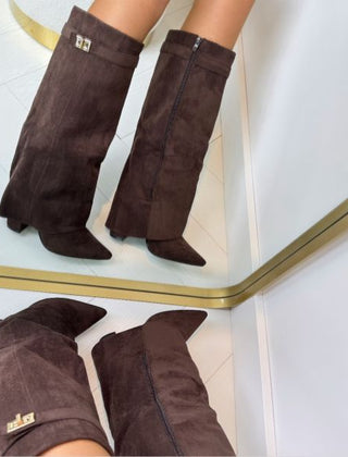 Over The Knee Heeled Boots Women Pointed - View 8