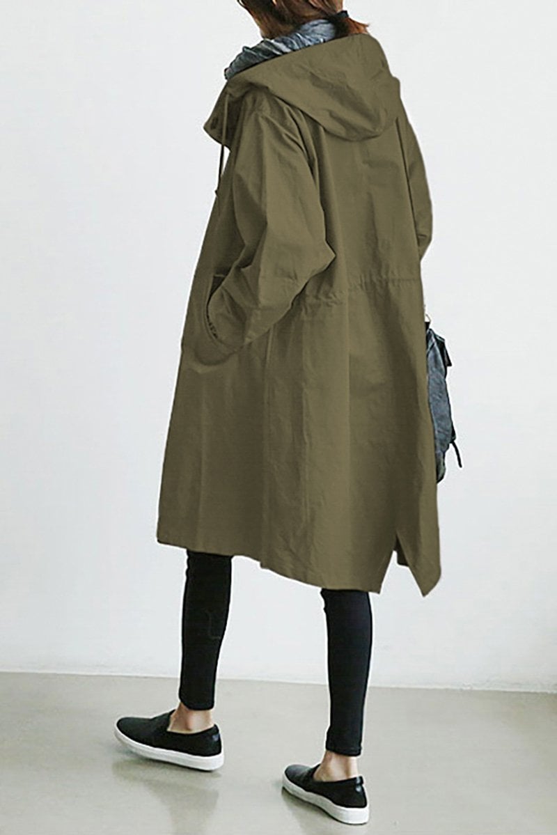 Oversized Hooded Trench Coat Women - View 3