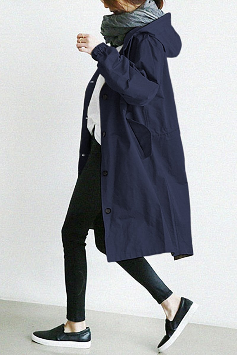 Oversized Hooded Trench Coat Women - View 4