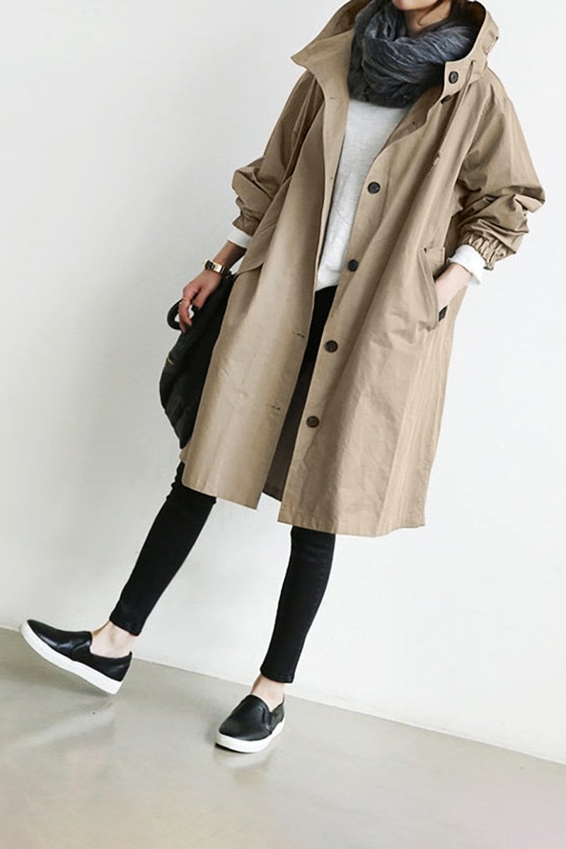 Oversized Hooded Trench Coat Women - View 5