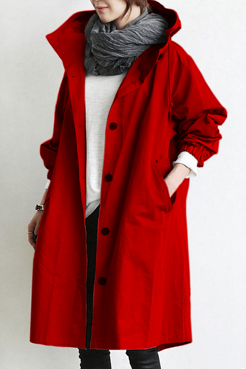 Oversized Hooded Trench Coat Women - View 6