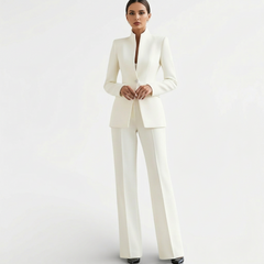 Womens Blazer And Wide Leg Pants Suit Set