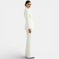 Womens Blazer And Wide Leg Pants Suit Set - View 2