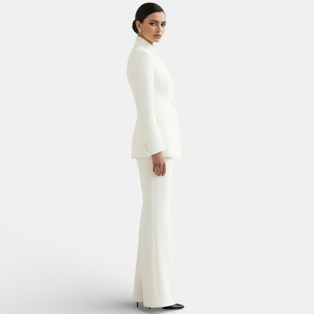Womens Blazer And Wide Leg Pants Suit Set - View 2