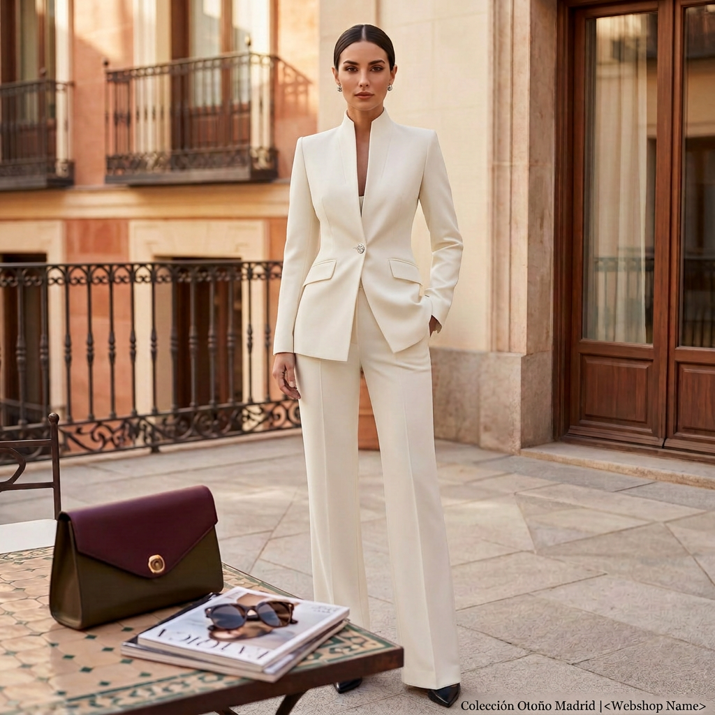 Womens Blazer And Wide Leg Pants Suit Set - View 4