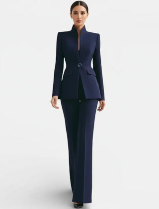 Womens Blazer And Wide Leg Pants Suit Set - View 5