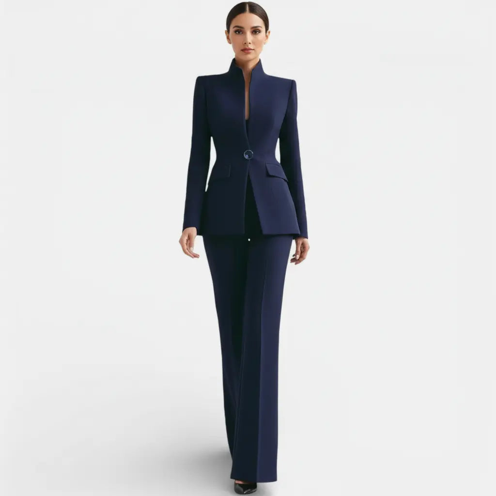 Womens Blazer And Wide Leg Pants Suit Set - View 5