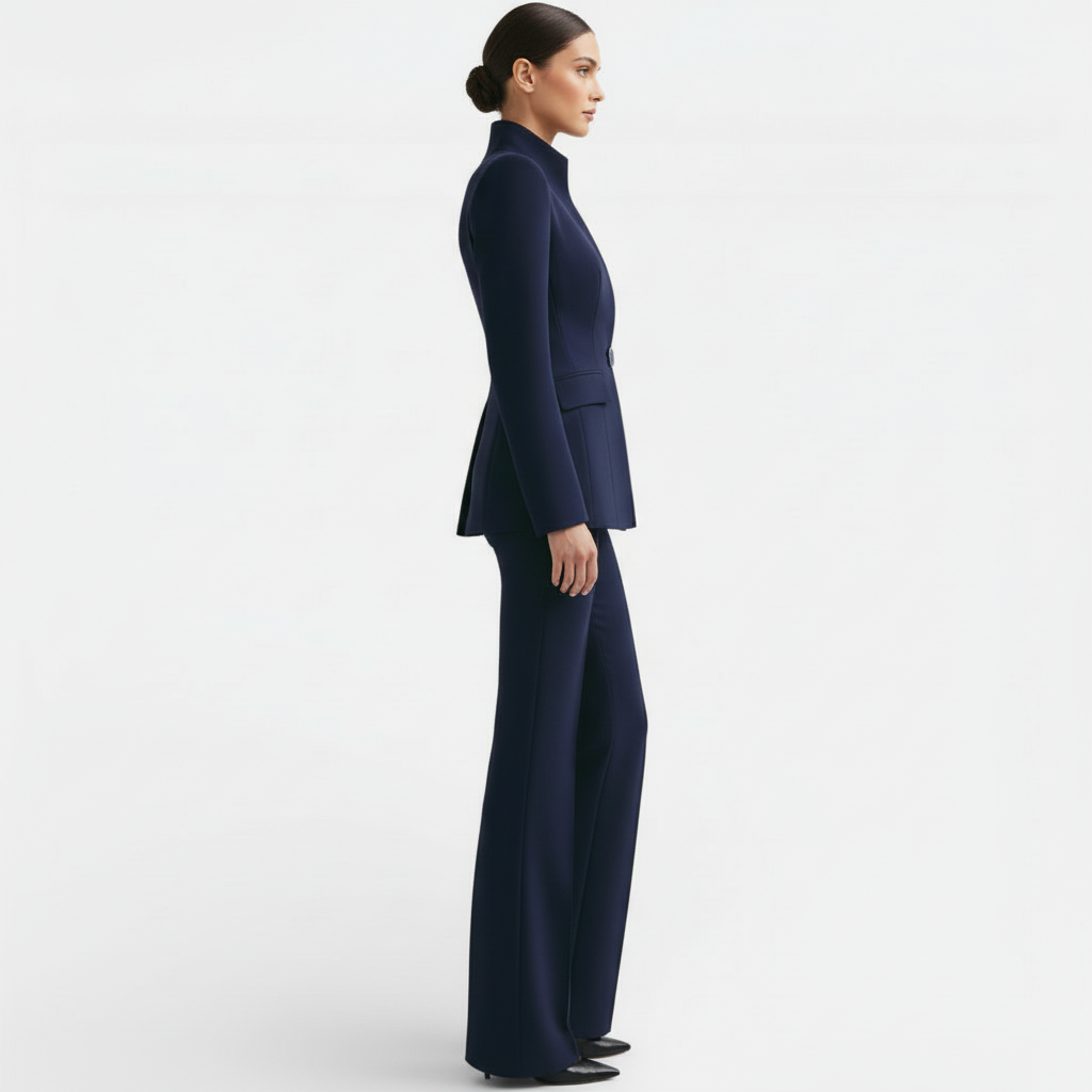 Womens Blazer And Wide Leg Pants Suit Set - View 6
