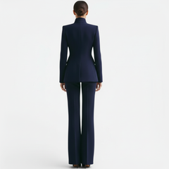 Womens Blazer And Wide Leg Pants Suit Set - View 7