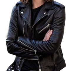 Womens Leather Biker Jacket Winter