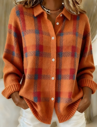 Plaid Shirt Cardigan Women Oversized