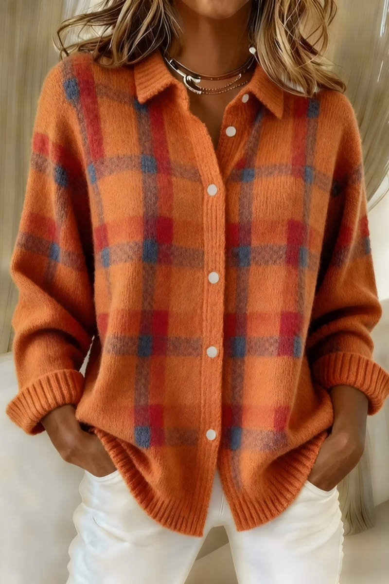Plaid Shirt Cardigan Women Oversized