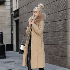 Womens Winter Puffer Coat Faux Fur Hood - View 5