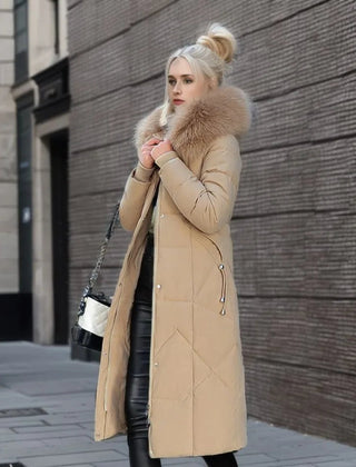 Womens Winter Puffer Coat Faux Fur Hood - View 5