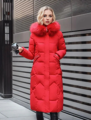 Womens Winter Puffer Coat Faux Fur Hood - View 6
