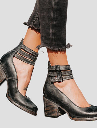 Buckle Ankle Boots Women Block Heel - View 2