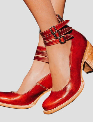 Buckle Ankle Boots Women Block Heel - View 3