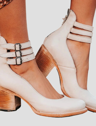 Buckle Ankle Boots Women Block Heel - View 4