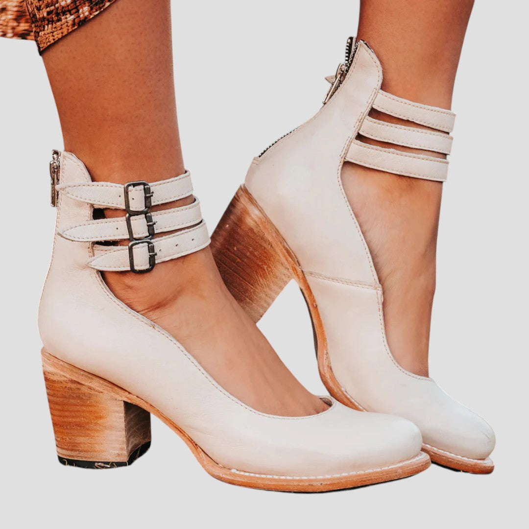 Buckle Ankle Boots Women Block Heel - View 4