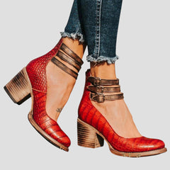 Buckle Ankle Boots Women Block Heel - View 6