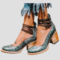 Buckle Ankle Boots Women Block Heel - View 7