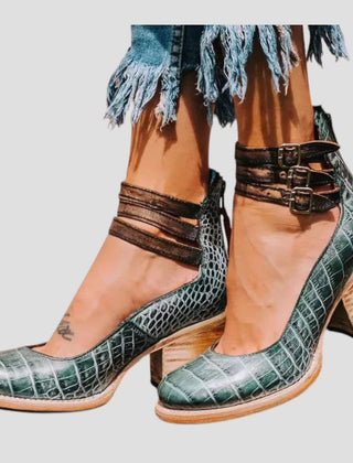 Buckle Ankle Boots Women Block Heel - View 7