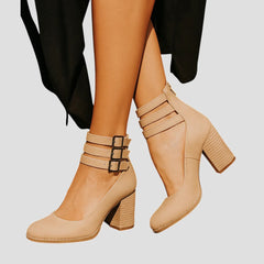 Buckle Ankle Boots Women Block Heel - View 8