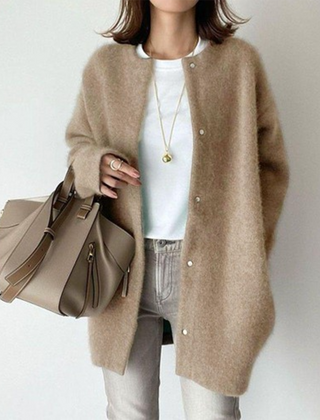 Longline Open Front Cardigan Coat Women