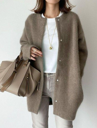 Longline Open Front Cardigan Coat Women - View 6