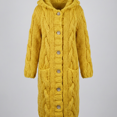 Long Hooded Cardigan Women Chunky Knit - View 11