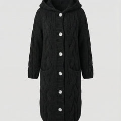Long Hooded Cardigan Women Chunky Knit - View 6