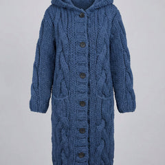 Long Hooded Cardigan Women Chunky Knit - View 8