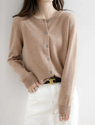 Cropped Button Cardigan Women Gold Buttons - View 2