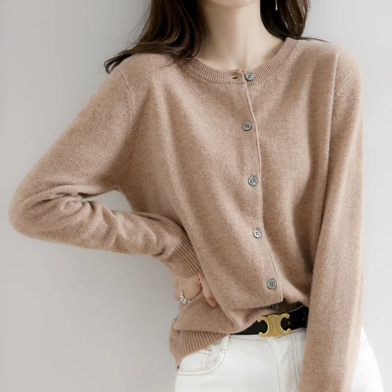 Cropped Button Cardigan Women Gold Buttons - View 6
