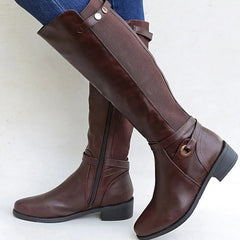 Knee High Leather Boots Women Flat - View 2