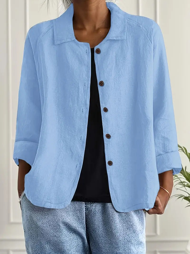 Marlowe | Long Sleeve Blazer Women, Collared Button Front Blazer Jacket