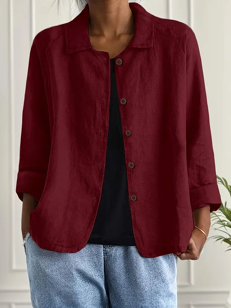 Marlowe | Long Sleeve Blazer Women, Collared Button Front Blazer Jacket