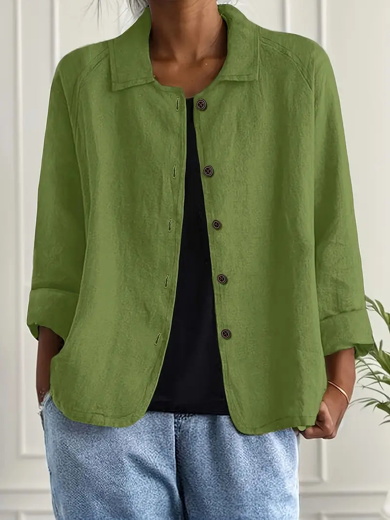 Marlowe | Long Sleeve Blazer Women, Collared Button Front Blazer Jacket