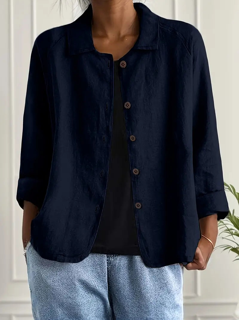 Marlowe | Long Sleeve Blazer Women, Collared Button Front Blazer Jacket
