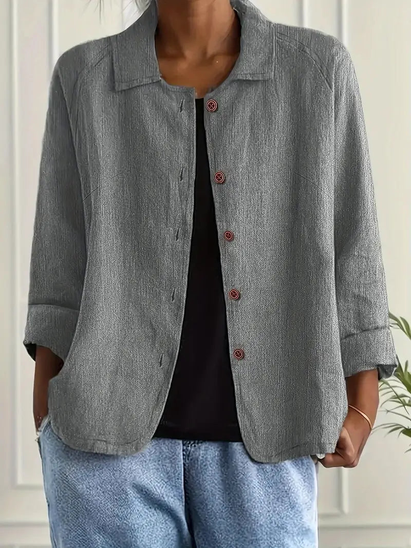 Marlowe | Long Sleeve Blazer Women, Collared Button Front Blazer Jacket