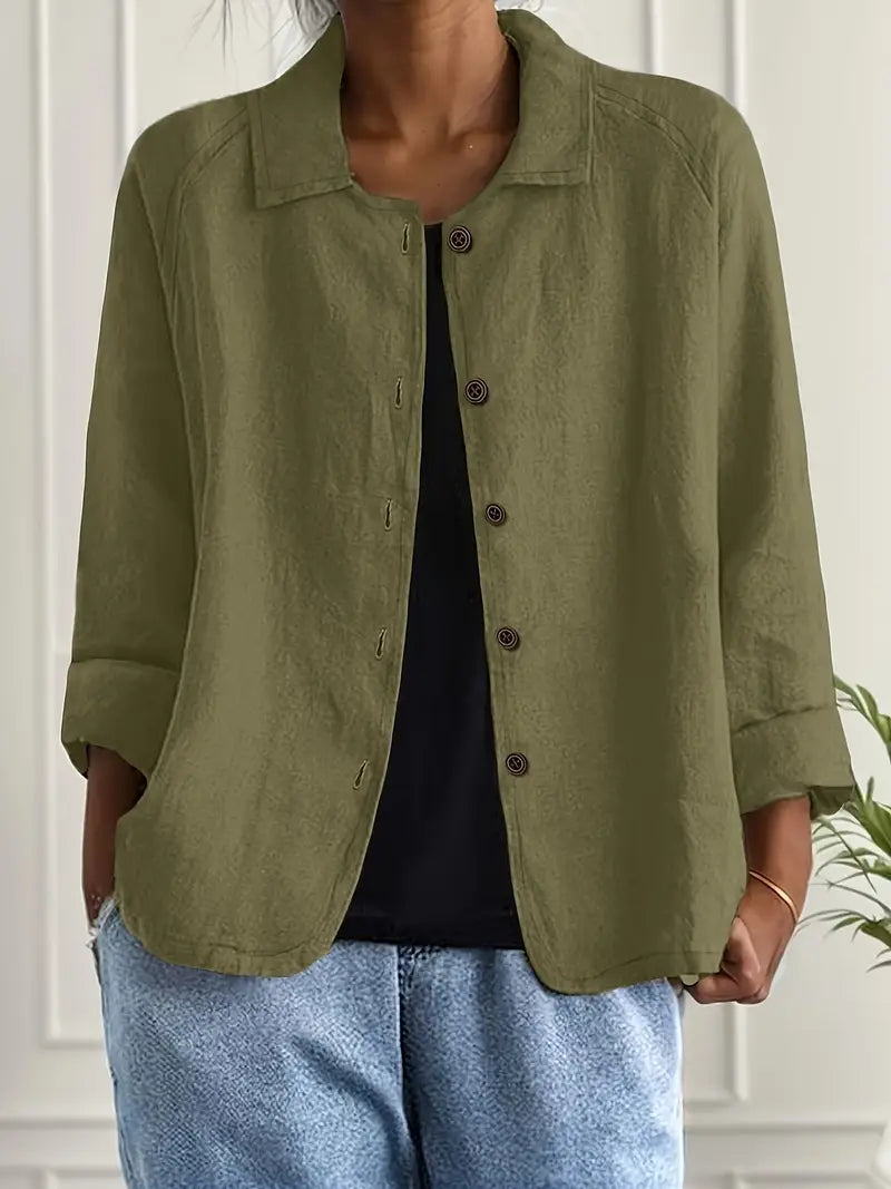 Marlowe | Long Sleeve Blazer Women, Collared Button Front Blazer Jacket
